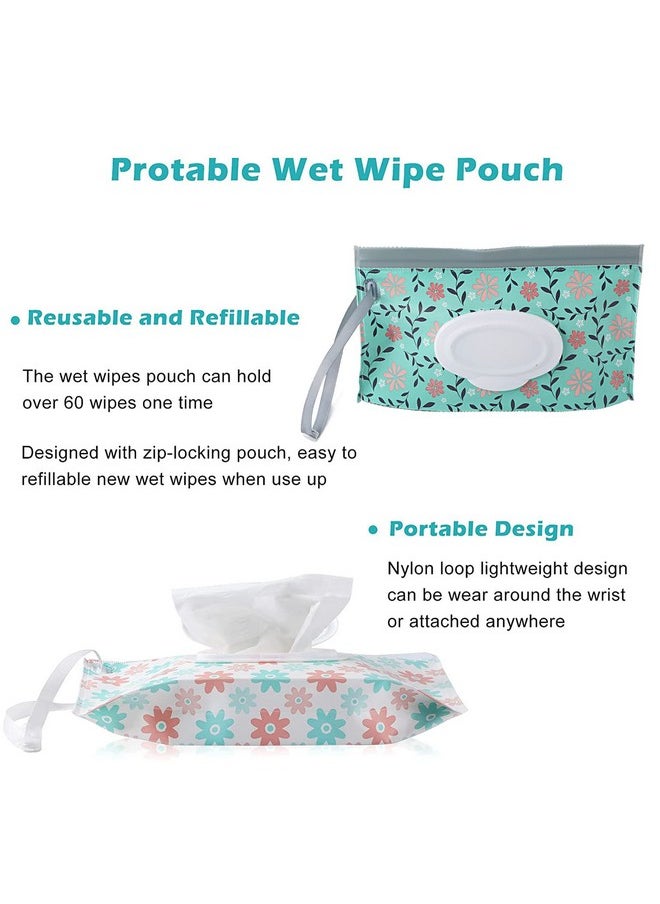 6 Pack Baby Wipes Dispenser, Portable Refillable Wipe Holder, Baby Wipes Container, Reusable Wipes Case, Baby Travel Wet Wipes Pouch