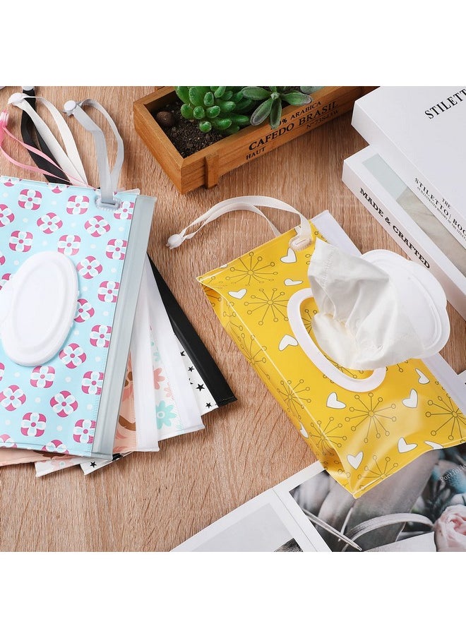 6 Pack Baby Wipes Dispenser, Portable Refillable Wipe Holder, Baby Wipes Container, Reusable Wipes Case, Baby Travel Wet Wipes Pouch