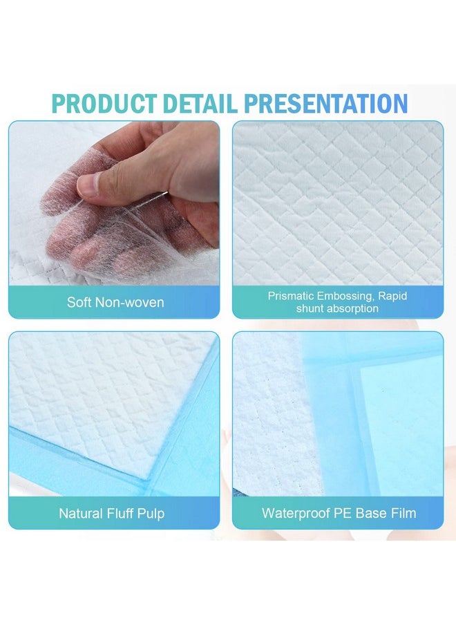 100 Pcs Disposable Changing Pad Leak-Proof Underpad Bed Table Protector Mat, Soft Non-Woven Fabric, 17 Inches X 13 Inches