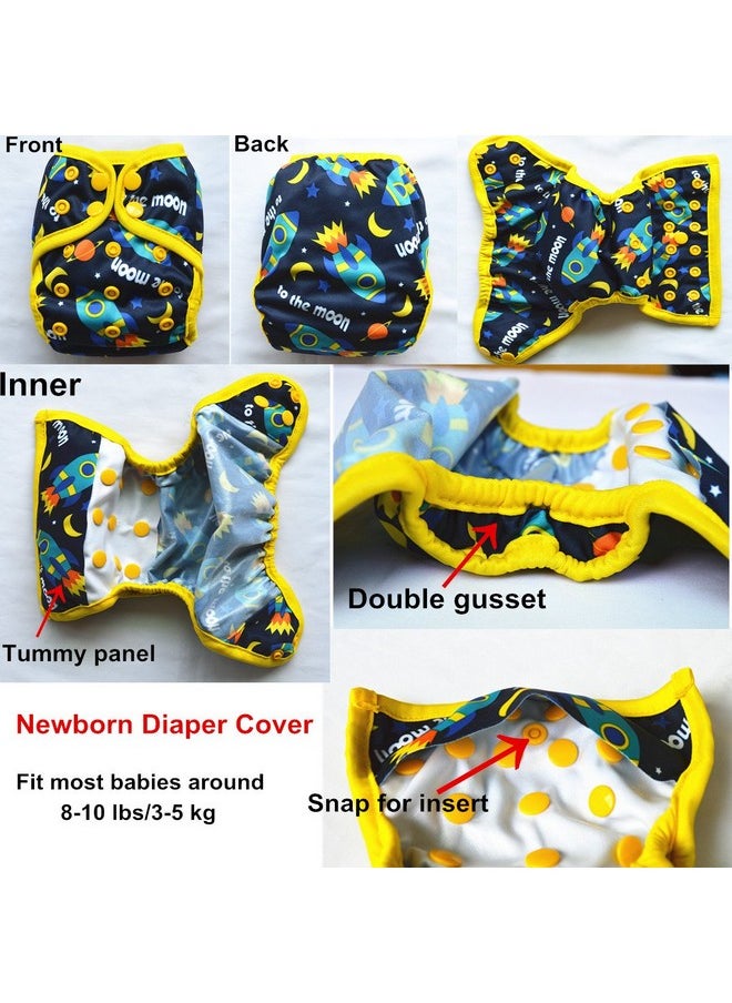 Newborn Baby Diaper Nappy Cover 8Lbs-10Lbs For Boys (To The Moon)