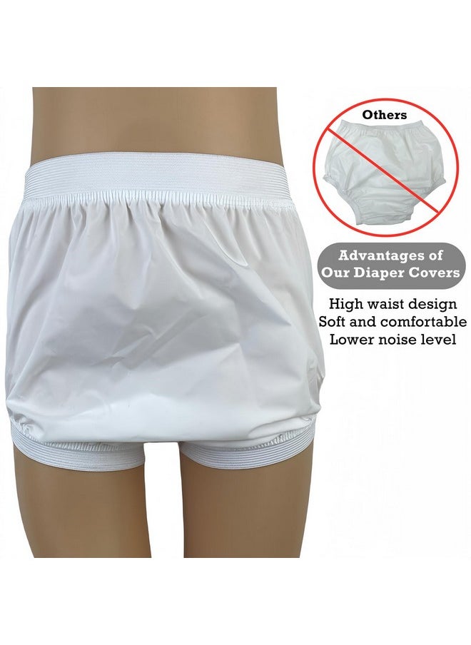 Reusable Cloth Diaper Cover For Baby, Waterproof Plastic Underwear For Potty Training 4 Pcs(White, L)