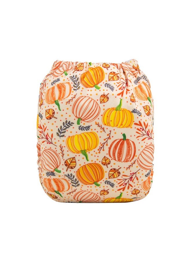 Baby Reuseable Washable Pocket Cloth Diaper Nappy + 2 Inserts (Pumpkin Feast) H139