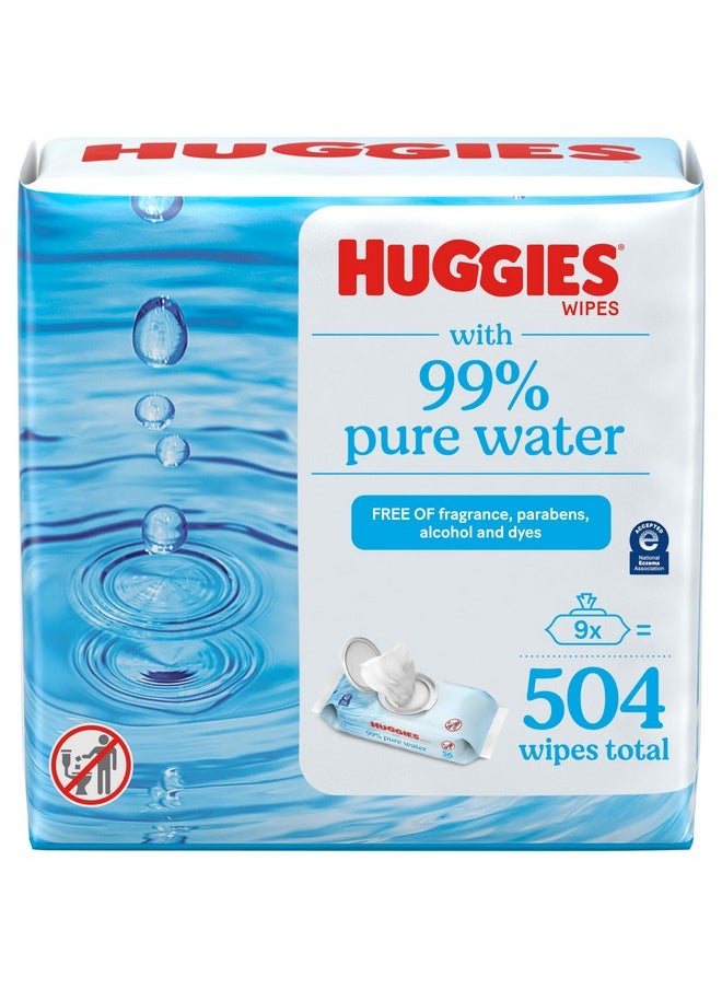 99% Pure Water Baby Wipes, Unscented, 9 Flip-Top Packs (3 Packs Of 3), 504 Wipes Total, Packaging May Vary