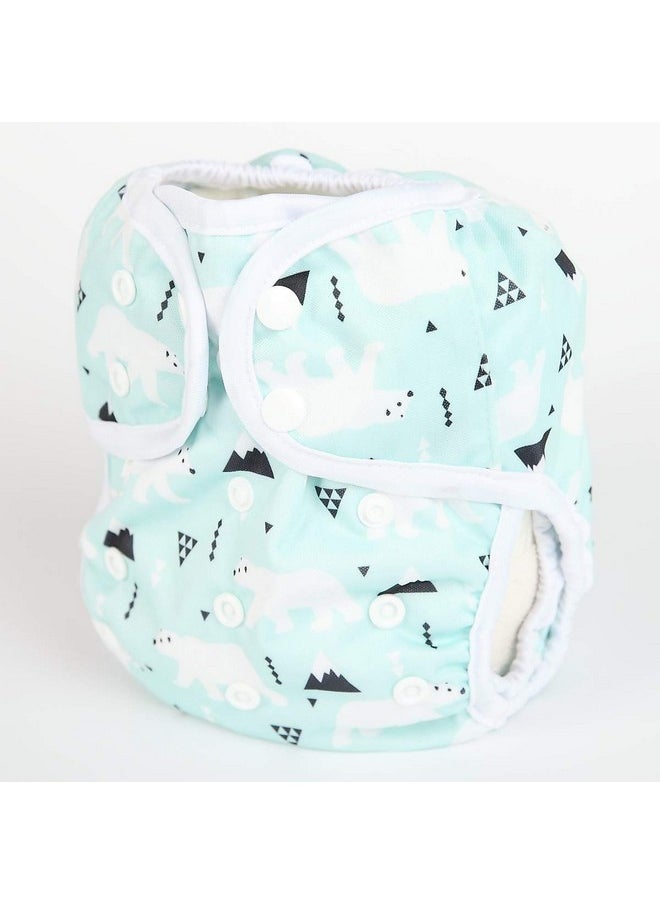 Baby Cloth Diaper Cover Nappy One Size 8Lbs To 36Lbs (Polar Bear)