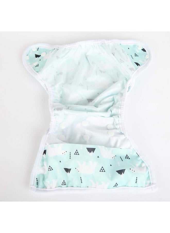 Baby Cloth Diaper Cover Nappy One Size 8Lbs To 36Lbs (Polar Bear)