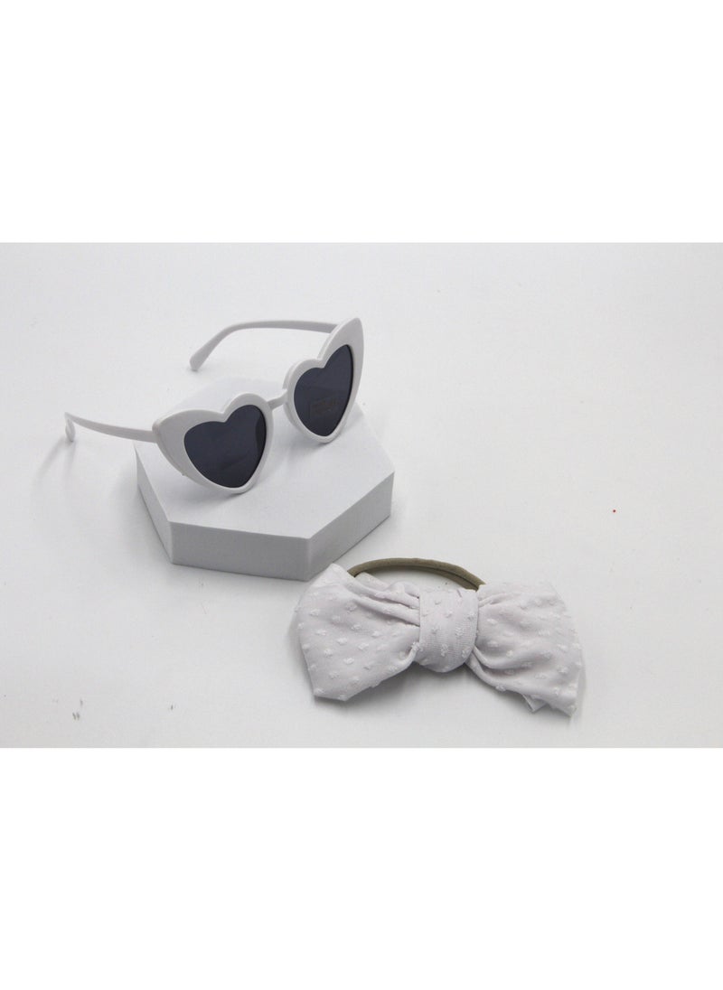 Yara Glasses and Flower Headband Set For Babies and Girls - White