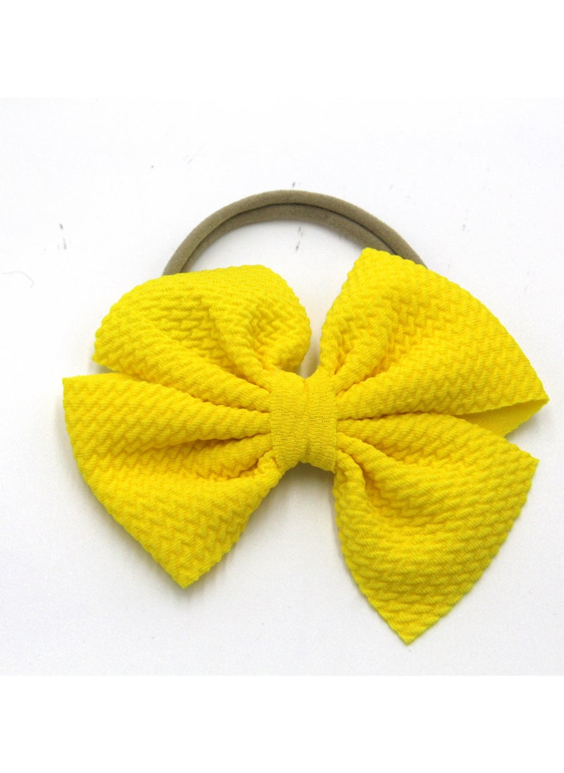 Anaya Rainbow Glasses and Bow Barrette Ponytail Set For Babies and Girls - Bright Yellow