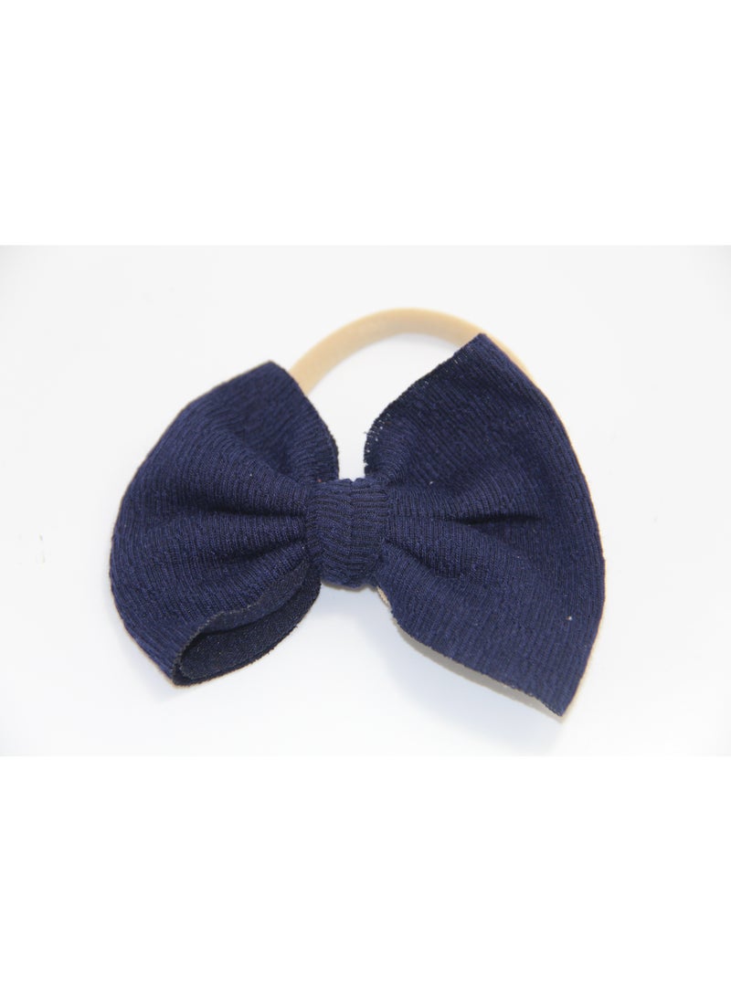 Layla Glasses and Bow Barrette Ponytail Set For Babies and Girls - Navy Blue