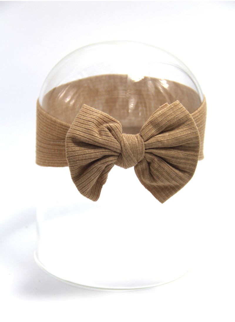 Leila Glasses and Bow Barrette Ponytail Set For Babies and Girls -Brown