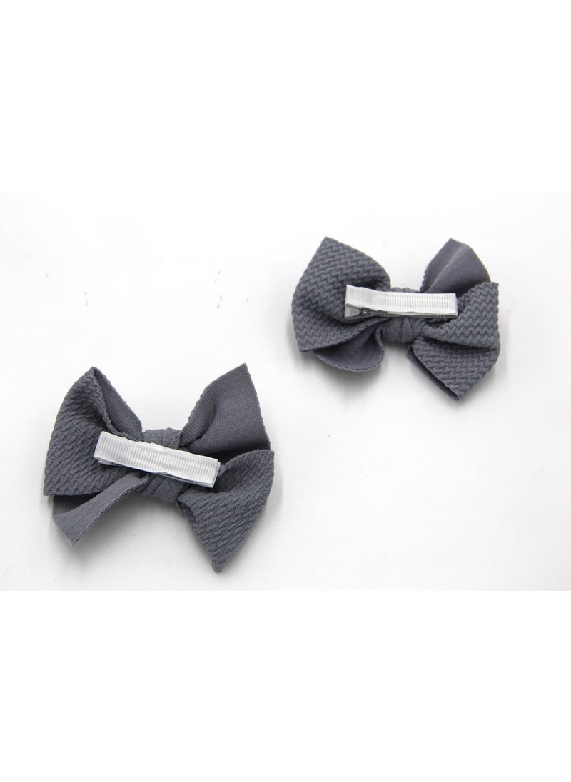 Dana Glasses and Bow Barrette Clip Set For Babies and Girls - Grey