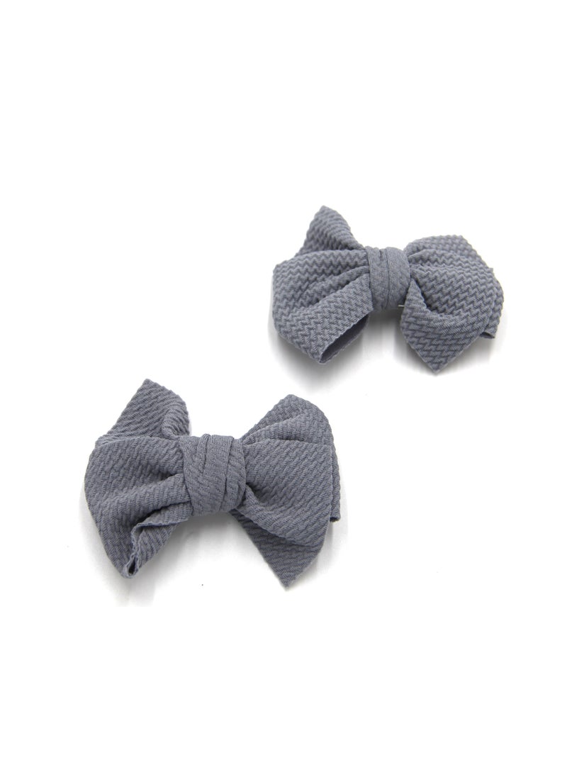 Dana Glasses and Bow Barrette Clip Set For Babies and Girls - Grey