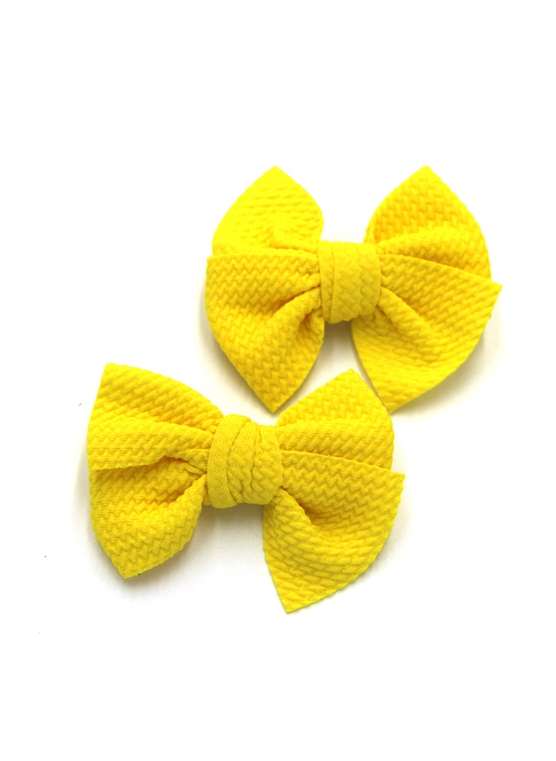 Dana Glasses and Bow Barrette Clip Set For Babies and Girls - Bright Yellow