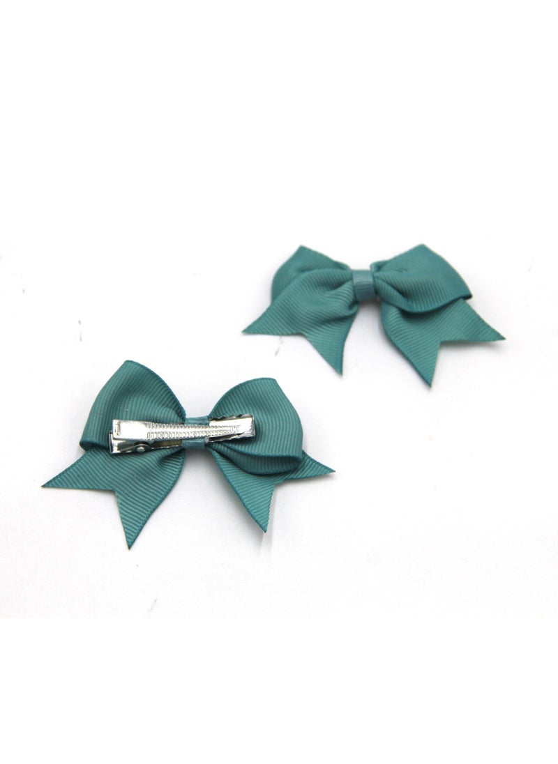 Yasmin Heart Shaped Glasses and Bow Barrette Clip Set For Babies and Girls - Turquoise