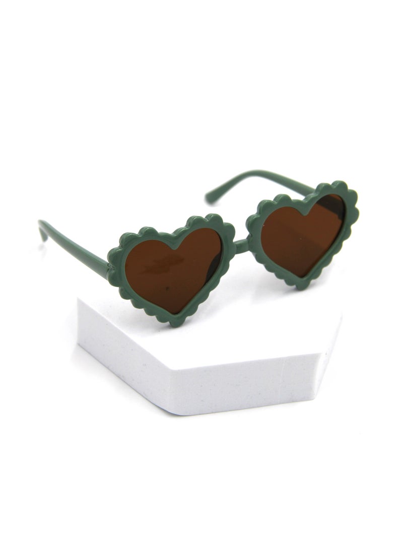 Yasmin Heart Shaped Glasses and Bow Barrette Clip Set For Babies and Girls - Turquoise