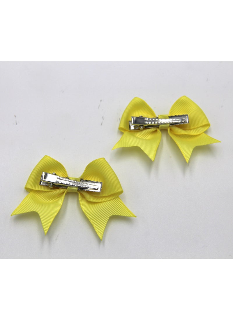 Yasmin Heart Shaped Glasses and Bow Barrette Clip Set For Babies and Girls - Yellow