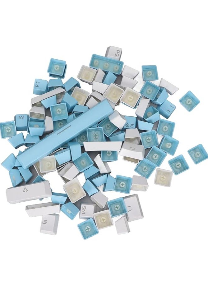 Keycap Computer, Computer Double Color Matching , Translucent Key 104/87/61 Key Universal. (Blue White)