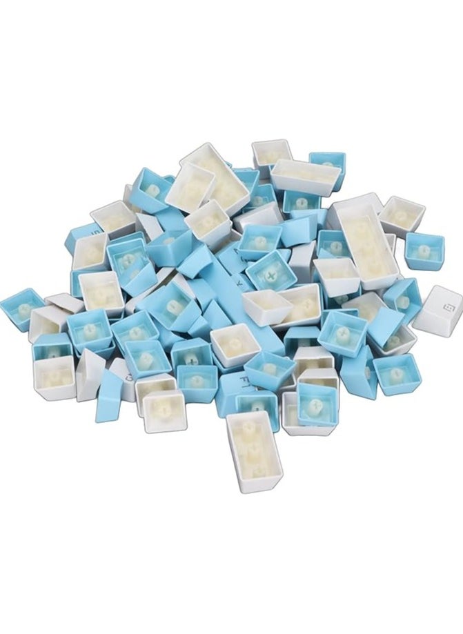 Keycap Computer, Computer Double Color Matching , Translucent Key 104/87/61 Key Universal. (Blue White)