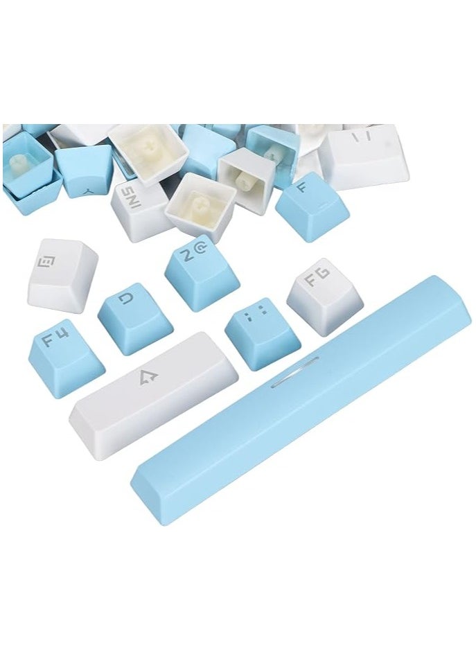 Keycap Computer, Computer Double Color Matching , Translucent Key 104/87/61 Key Universal. (Blue White)