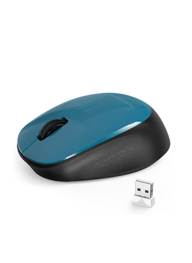 LeadsaiL Wireless Mouse for Laptop 2.4G Silent Cordless USB Mouse Slim Wireless Optical Computer Mouse, 3 Buttons, AA Battery Used,1600 DPI for Windows