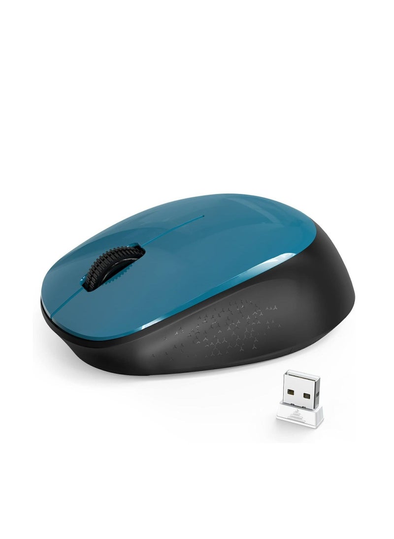 LeadsaiL Wireless Mouse for Laptop 2.4G Silent Cordless USB Mouse Slim Wireless Optical Computer Mouse, 3 Buttons, AA Battery Used,1600 DPI for Windows