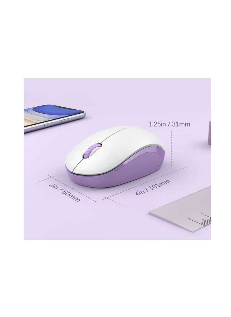 LeadsaiL Wireless Mouse for Laptop 2.4G USB Receiver Noiseless Mice white purple Slim PC Laptop Computer Wireless Mouse