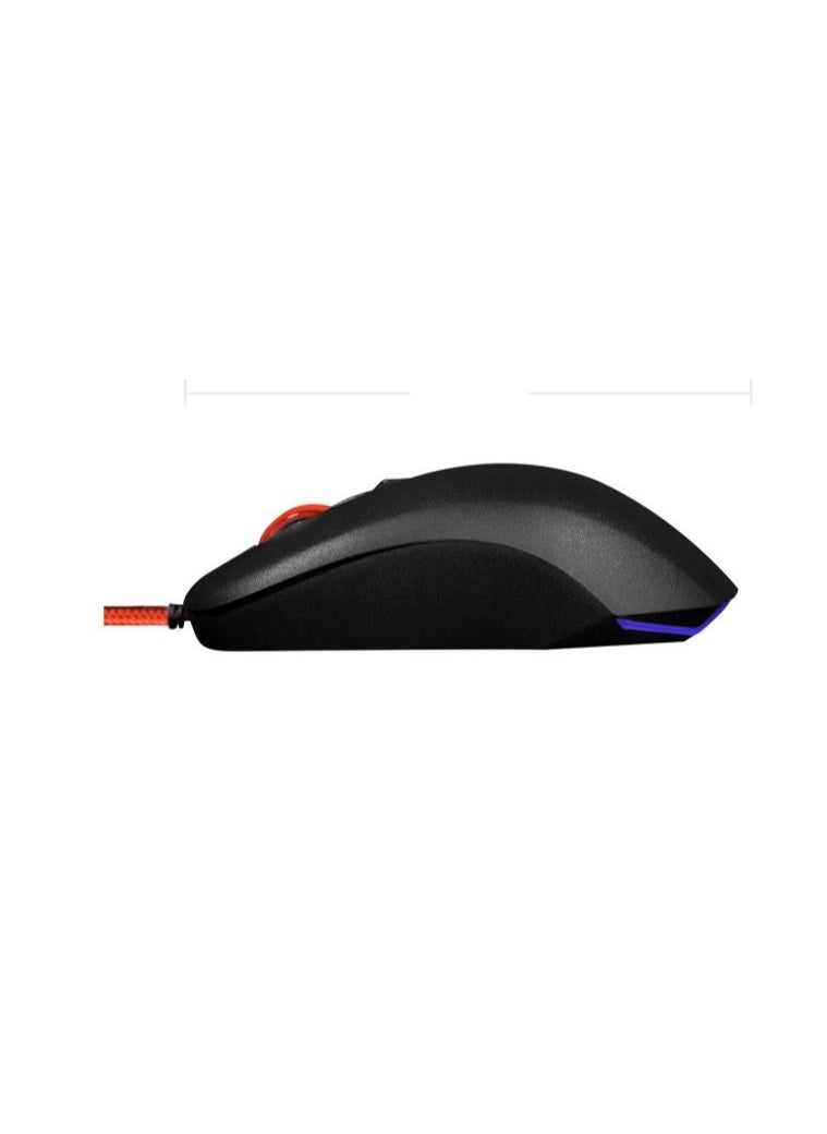 FANTECH Rhasta ll G13 RGB Mouse, Nylon Braided USB Cable with Optical Gaming Sensor, 2400 Dpi, 125Hz Polling Rate, 5 million Lifetime Clicks, Office and Gaming Mouse for PC or Laptop