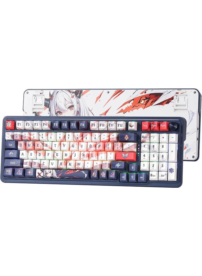 Redragon K686 PRO SE 98 Keys Gasket RGB Gaming Keyboard, 3-Mode Anime Mechanical Keyboard with Hot-Swap Socket, Special Rotary Knob Control & Noise Dampening Pads, Custom Hi-Fi Linear Switch