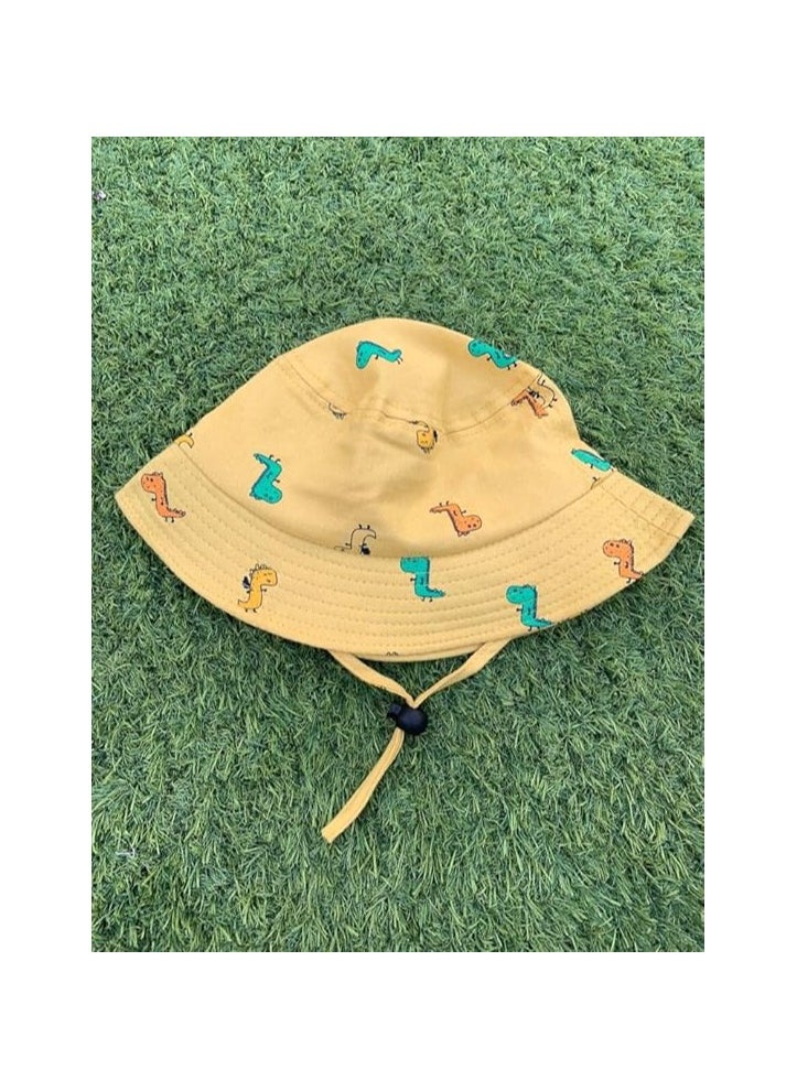 TGC Kids Summer Cotton Bucket Hat No Deformation Sun Protection for All Season Beach Vacation Getaway Headwear (2-6 Years)