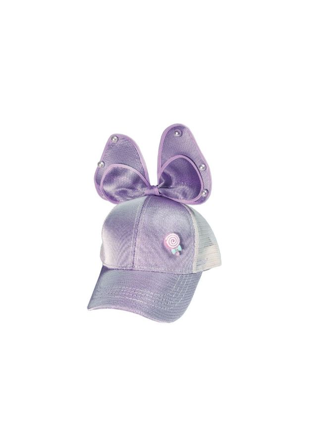 Big Bow Detail Cap Purple