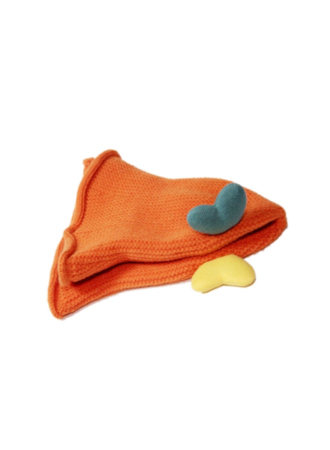 Applique Detail Bucket Style Cap Orange
