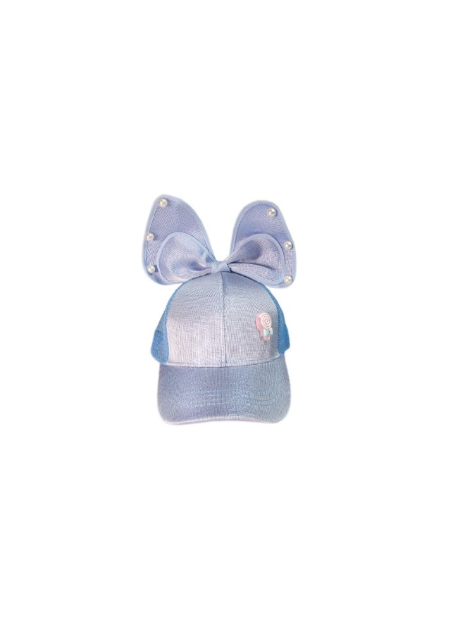 Big Bow Feature Base-Ball Style Cap Blue