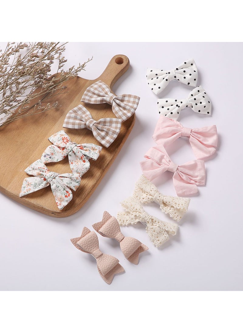 Rana Ribbon Bow Clip Set For Babies and Girls -  Brown & Beige