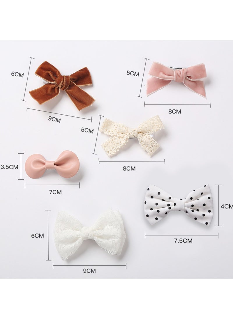 Rana Ribbon Bow Clip Set For Babies and Girls -  Brown & Beige