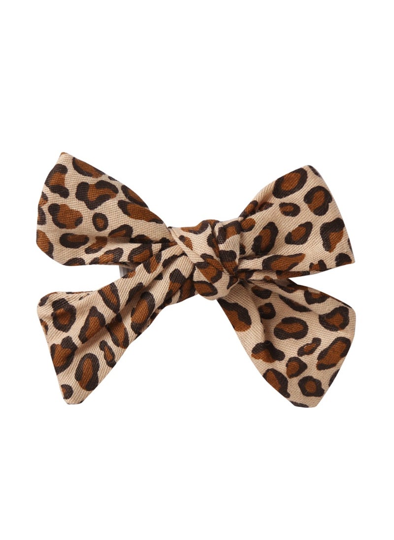 Rana Ribbon Bow Clip Set For Babies and Girls -  Cream & Brown