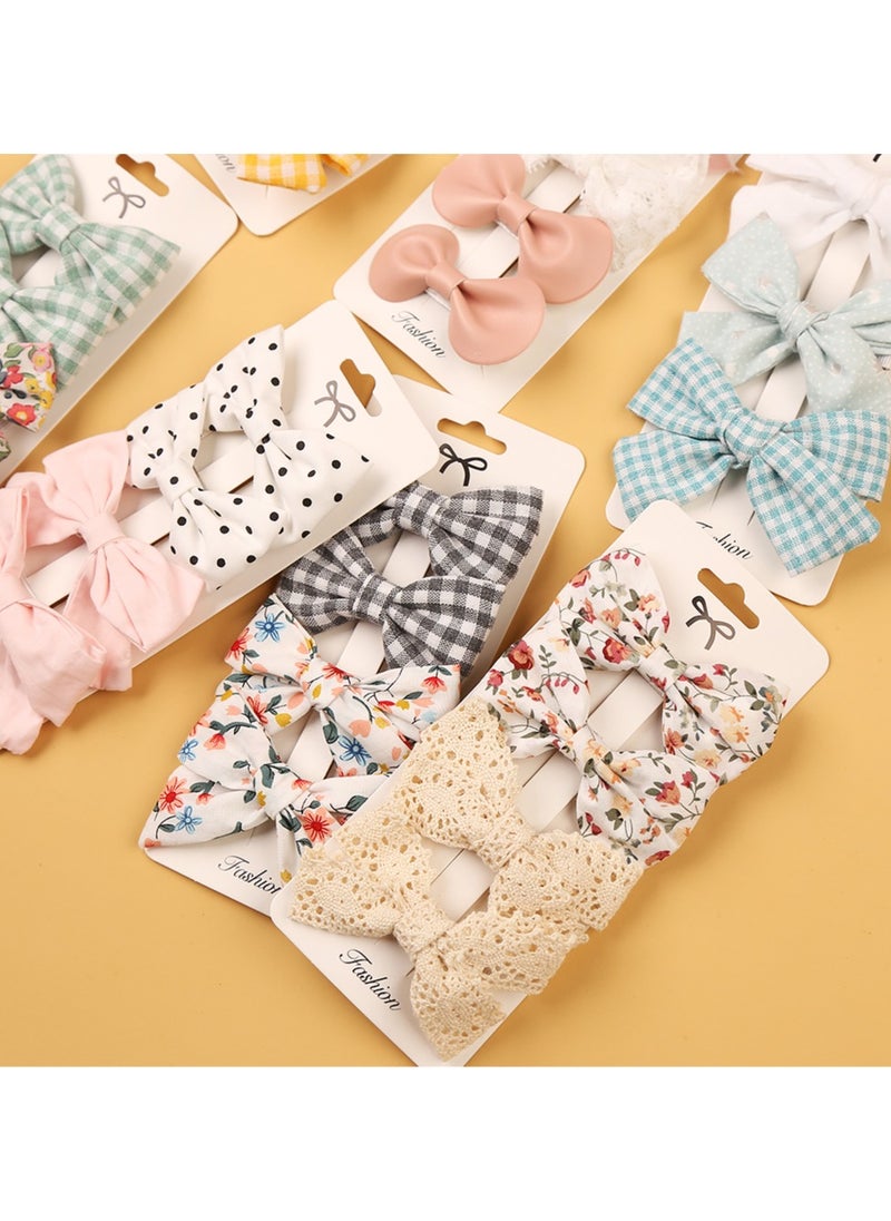 Rana Ribbon Bow Clip Set For Babies and Girls -  White & Baby Pink