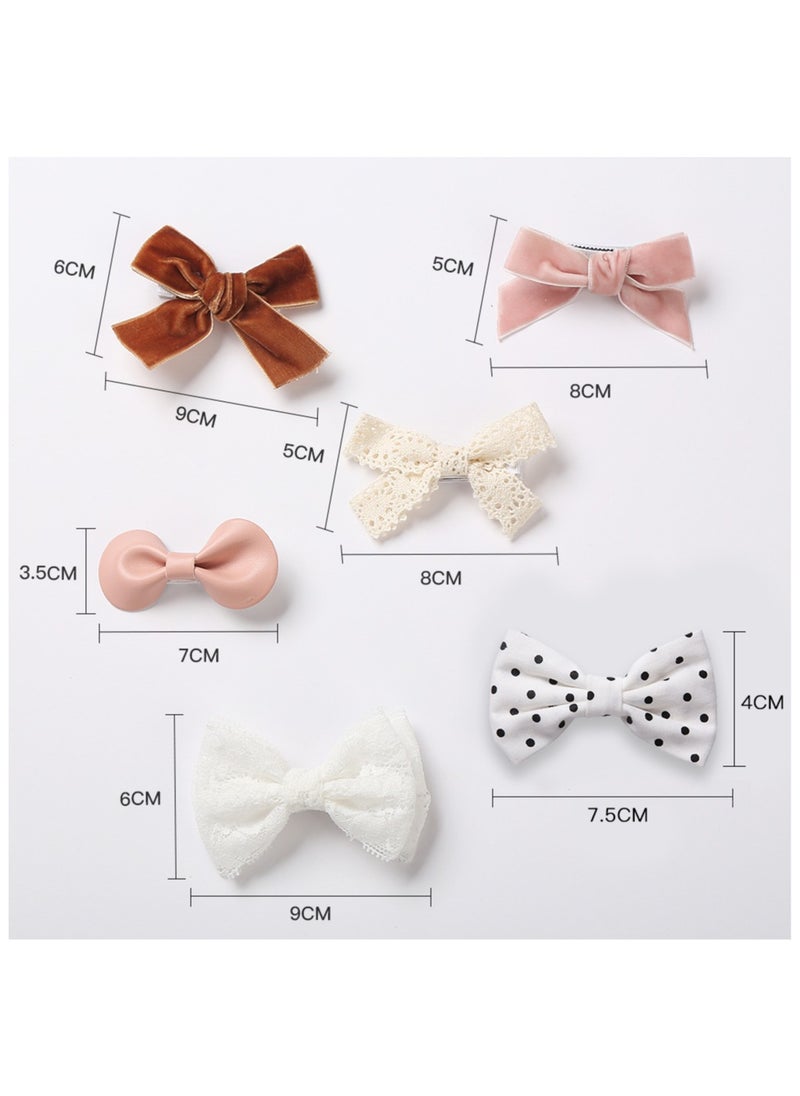 Rana Ribbon Bow Clip Set For Babies and Girls -  White & Baby Pink