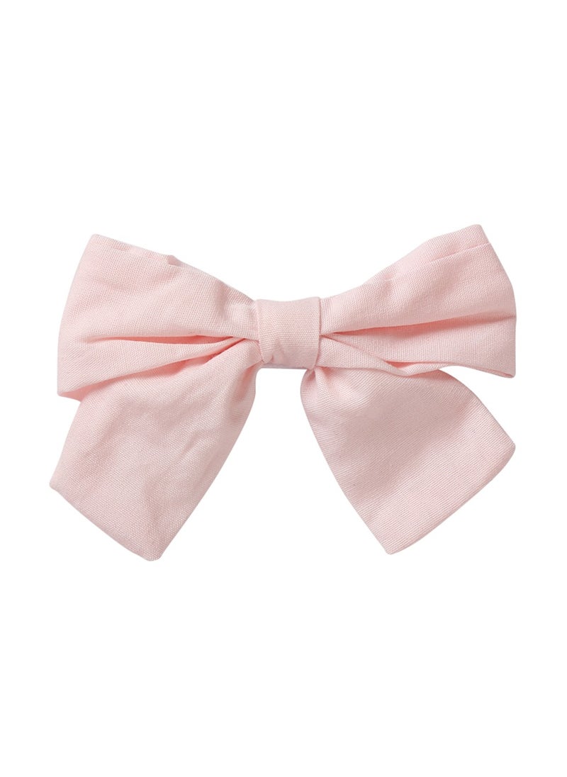 Rana Ribbon Bow Clip Set For Babies and Girls -  White & Baby Pink