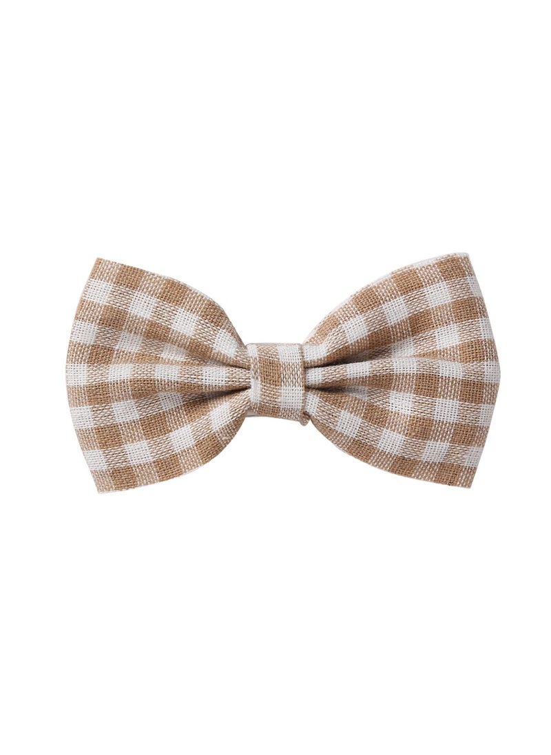 Rana Ribbon Bow Clip Set For Babies and Girls -  Brown & Beige