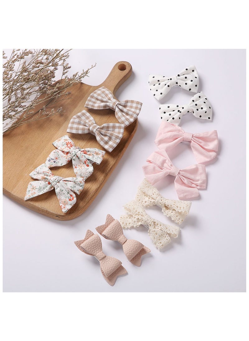 Rana Ribbon Bow Clip Set For Babies and Girls -  Brown & Beige