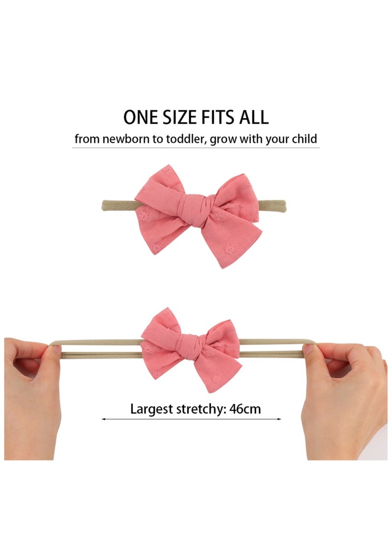 Jana Ribbon Bow Clip Set with Ponytail For Babies and Girls - Dark Pink