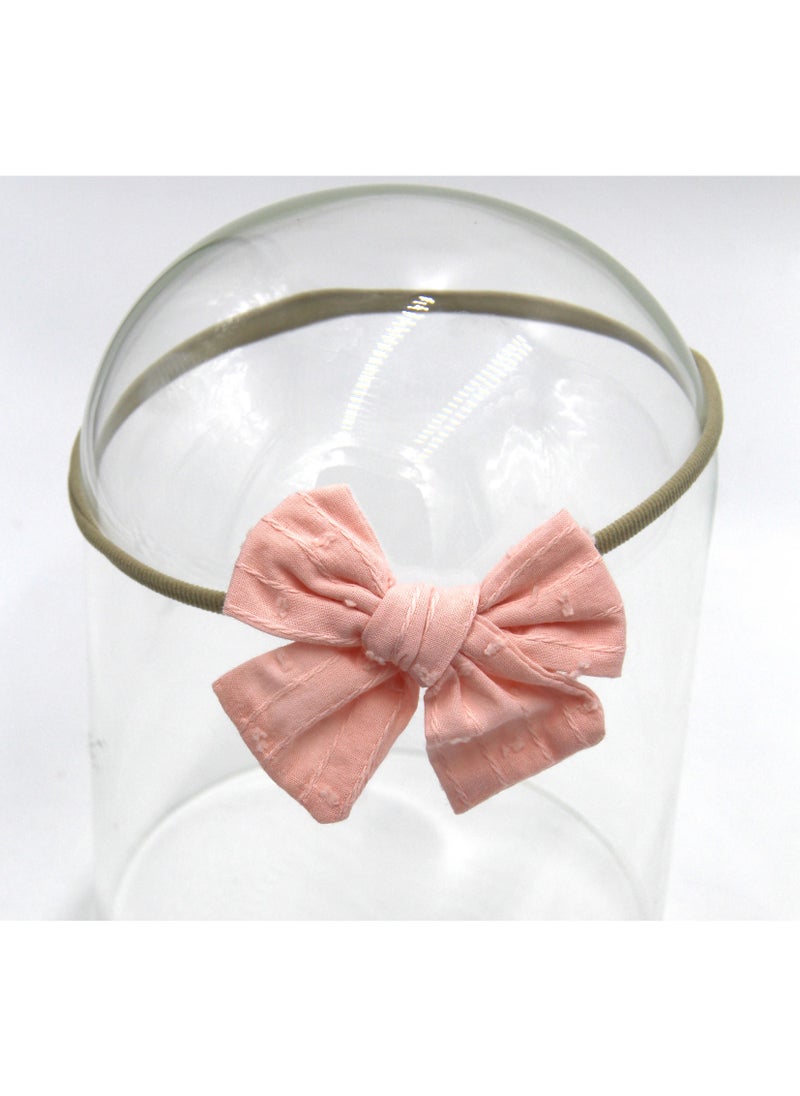 Angela Ribbon Bow Clip Set For Babies and Girls - Baby Pink