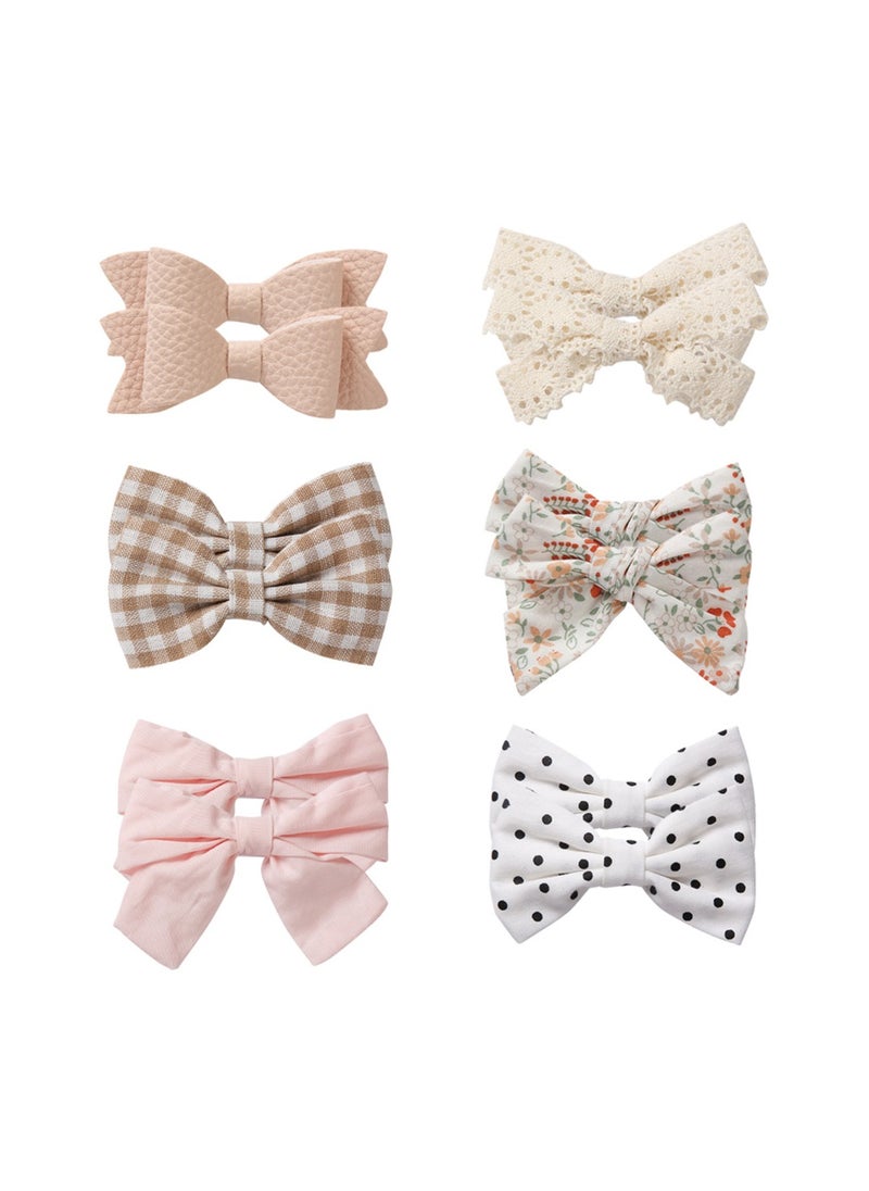 Rana Ribbon Bow Clip Set For Babies and Girls -  Grey & Multicolor