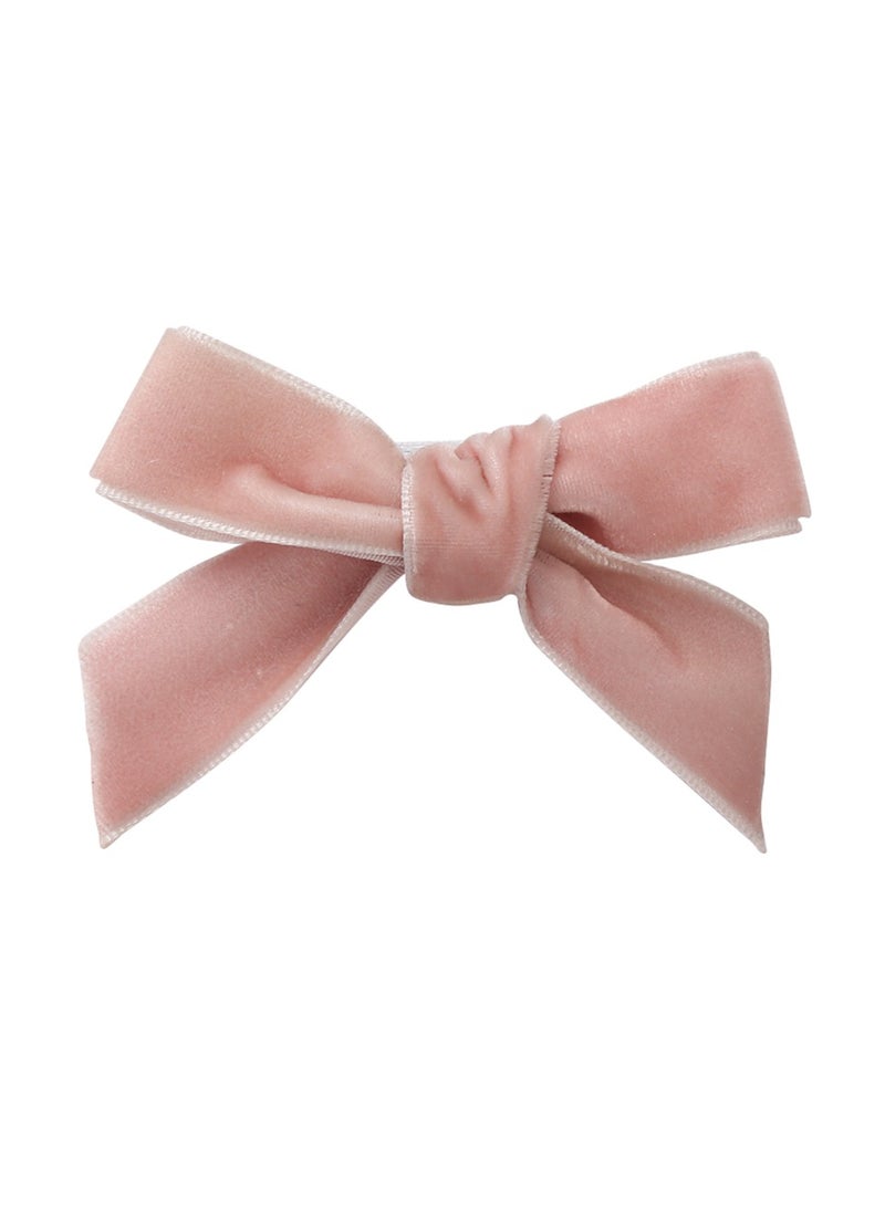 Rana Ribbon Bow Clip Set For Babies and Girls - Dark Pink & White