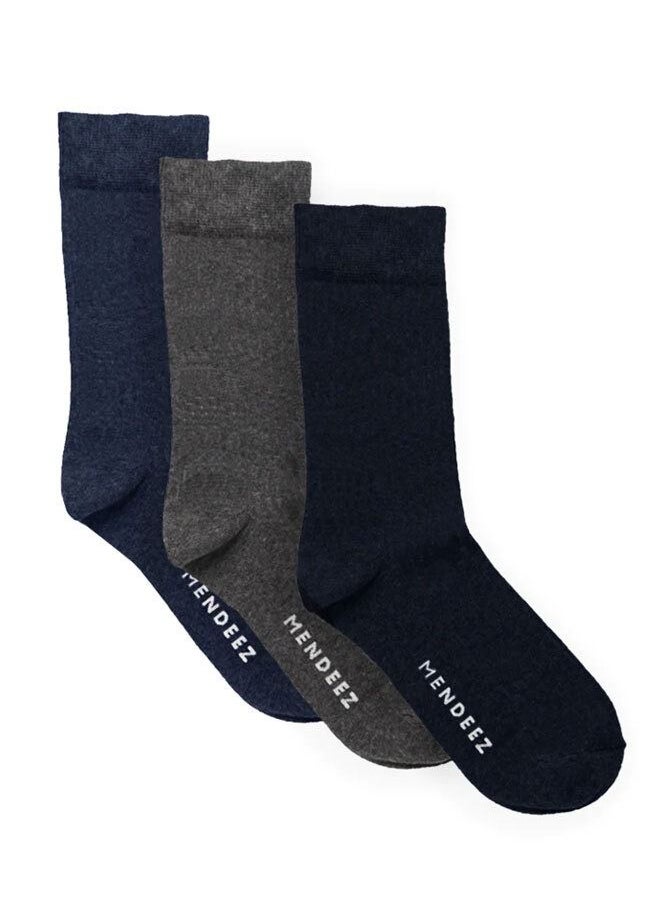 Men's Pair of 3 Printed Solid Socks