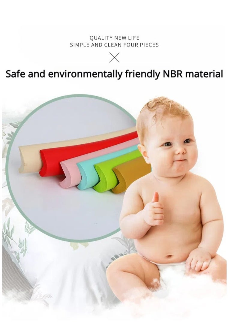 Corner Protector Baby Proofing, Safety Pads Soft Impact Protection Edge Guards Easy Installation Non Toxic NBR Material Washable 2 Meters 3Pcs (Green/Brown/White)