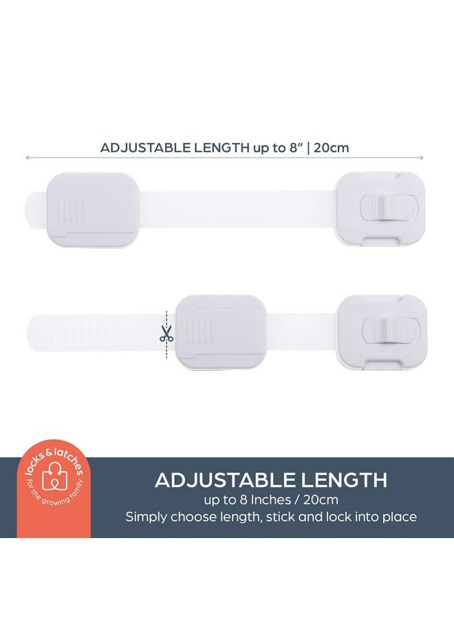 Multi-Purpose Swivel Adapta-Latch Cabinet Locks For Baby Proofing - 5 Adjustable Straps To Use As Fridge Locks, Cabinet Door Locks, Toilet Locks - 3M Adhesive For Easy Child Proofing Needs