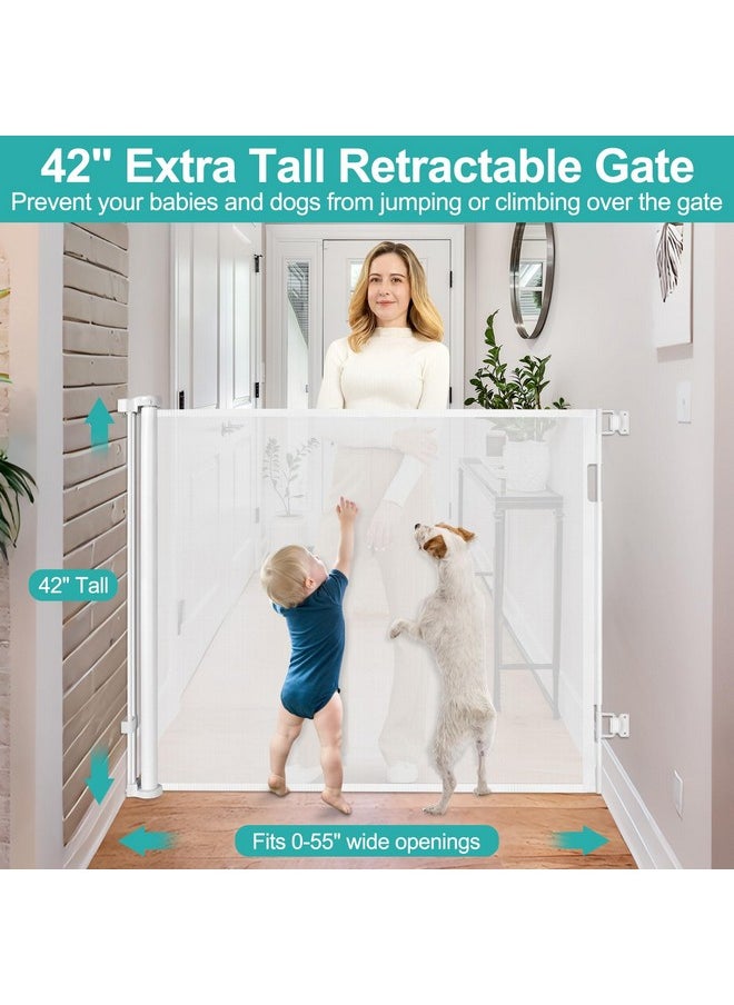 42 Inch Extra Tall Retractable Baby Gate 55