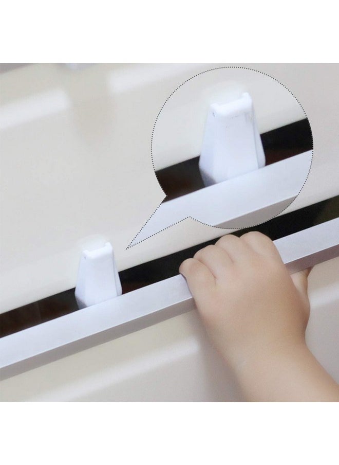 Plastic 8 Pack Kids Proofing Safety Drawer Stoppers Baby Safety Child Proofing Drawer Pinch Guards Easy To Install No Tools Need Or Drill (White)