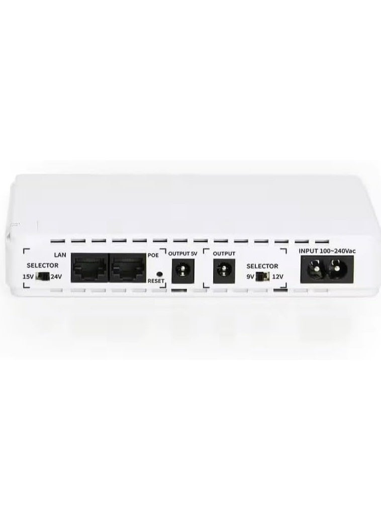 POE432 Portable power supply Mini DC UPS Single Phase Lithium Battery On-Line Type 8800MAH10000mah Mini UPS for Networking 60Hz Frequency (White)