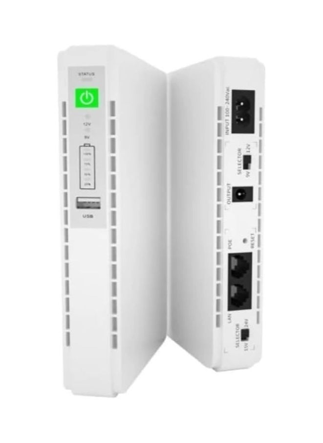 POE432 Portable power supply Mini DC UPS Single Phase Lithium Battery On-Line Type 8800MAH10000mah Mini UPS for Networking 60Hz Frequency (White)